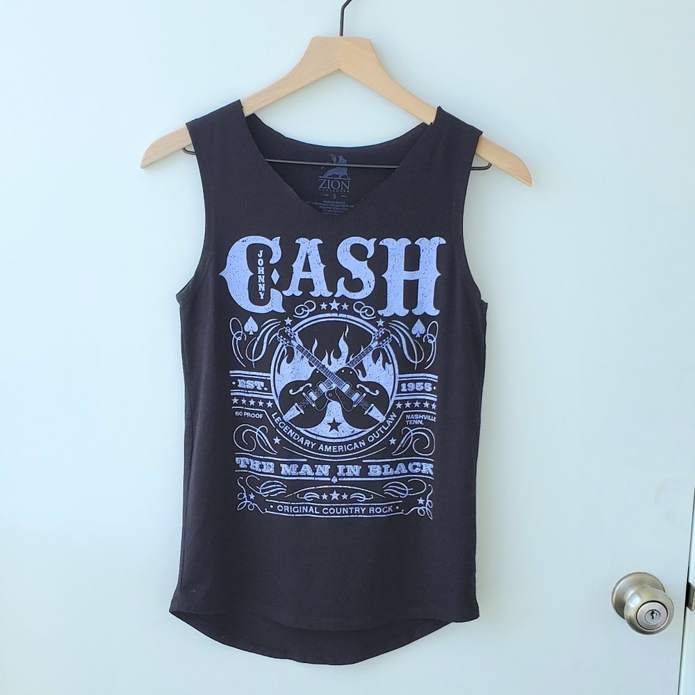 S Johnny Cash The Man in Black Tank
